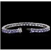 Image 3 : 14KT White Gold 13.13 ctw Tanzanite and Diamond Bracelet