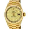 Image 1 : Rolex Ladies 18K Yellow Gold Champagne Index Quickset Datejust President Wristwa