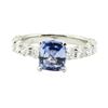 Image 2 : 3.86 ctw Rectangular Cushion Brilliant Blue Sapphire And Diamond Ring - 14KT Whi