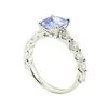 Image 4 : 3.86 ctw Rectangular Cushion Brilliant Blue Sapphire And Diamond Ring - 14KT Whi