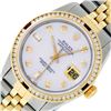 Image 2 : Rolex Mens 2 Tone MOP Ruby Diamond Channel Set Datejust Wristwatch