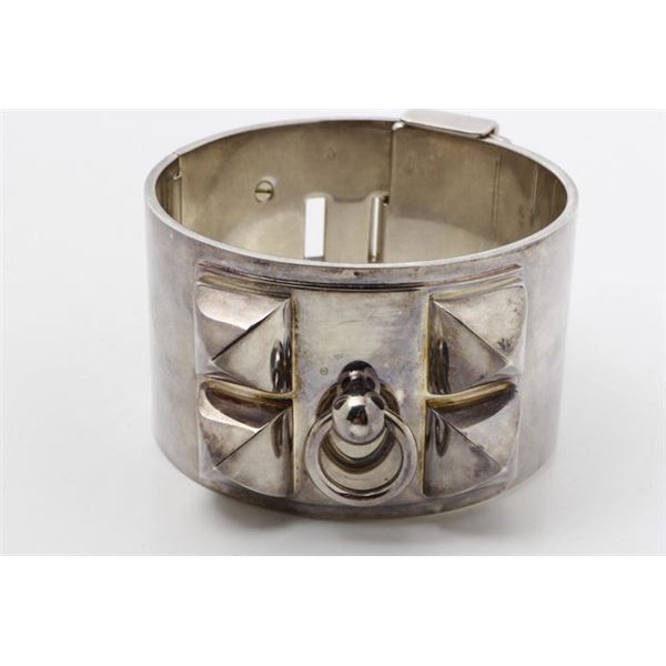 Hermes Silver-tone Medor Collier De Chien Bangle Bracelet