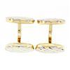 Image 4 : Vintage Men's 18k TT Gold Oval Woven Basket Weave Pattern Swivel Back Cuff Links