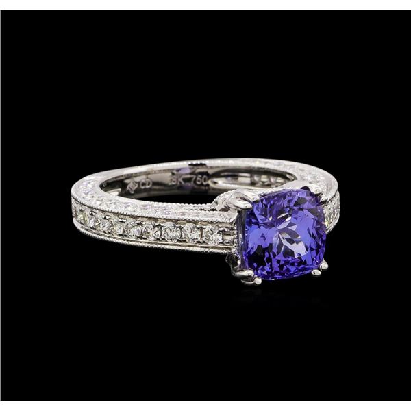 14KT White Gold 1.98 ctw Tanzanite and Diamond Ring