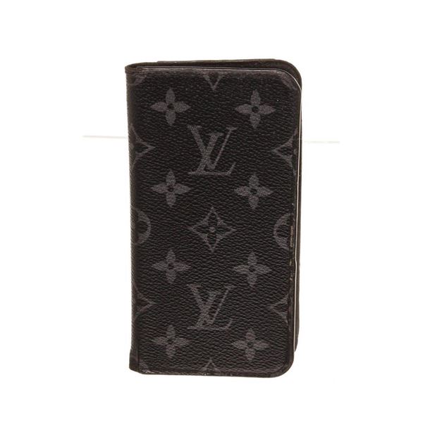 Louis Vuitton Black Monogram Canvas Leather Iphone 7 Case Wallet