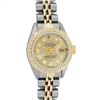 Image 2 : Rolex Ladies 2T Champagne Diamond Beadset Datejust Wristwatch