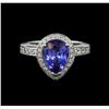 Image 2 : 2.90 ctw Tanzanite and Diamond Ring - 14KT White Gold