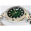 Image 9 : Rolex Mens 2 Tone Green Vignette VS Diamond 36MM Datejust Wristwatch