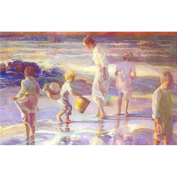 Frolicking at the Seashore by Don Hatfield on paper