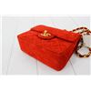 Image 2 : Chanel Vintage Red Quilted Suede Square Classic Single Mini Flap Bag