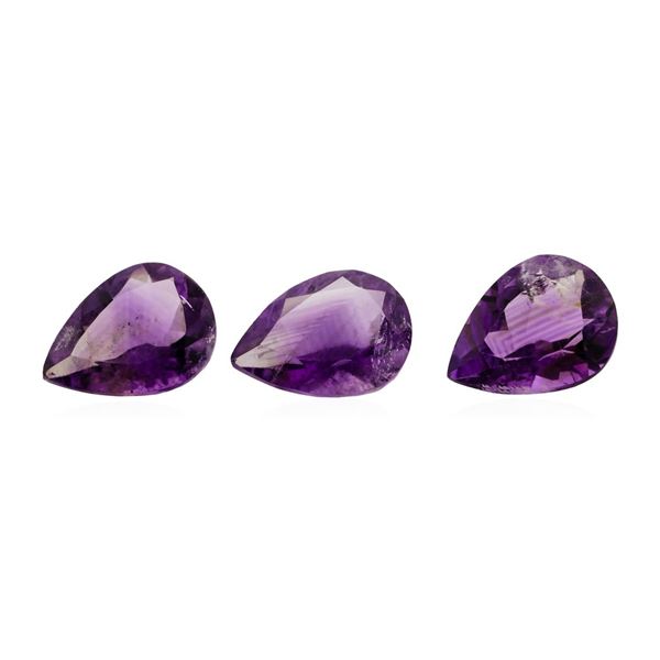 20.56 ctw.Natural Pear Cut Amethyst Parcel of Three