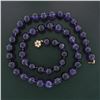 Image 3 : 505 ctw Round Bead Amethyst 24" Long Strand Necklace w/ 14k Gold Pearl Ruby Clas