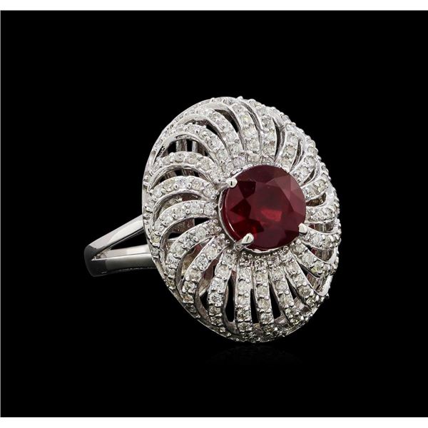 14KT White Gold 2.73 ctw Ruby and Diamond Ring