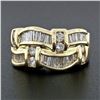 Image 2 : 14K Yellow Gold 2.1 ctw Channel Set Round & Baguette Diamond Wide Band Ring