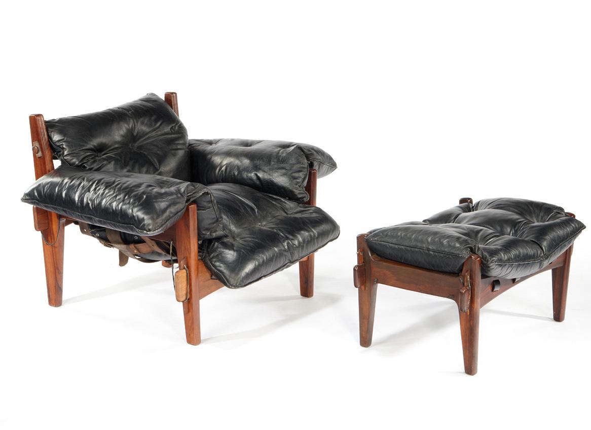 Sergio Rodrigues Isa Italy Sheriff Chair And Ottoman