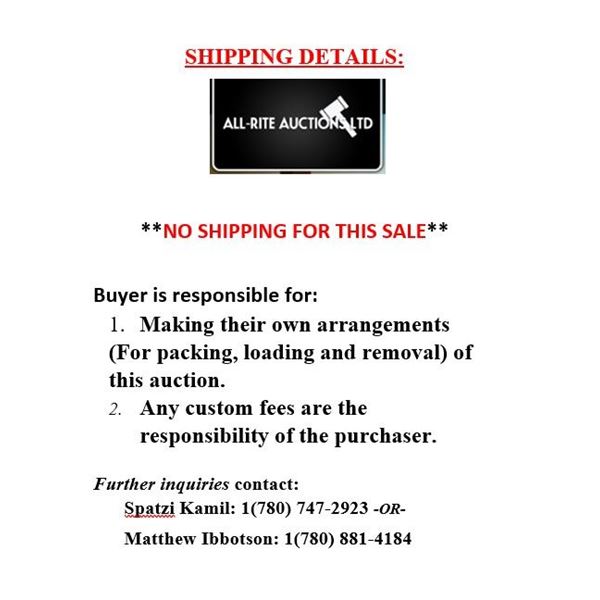 SHIPPING FOR THIS SALE IS NONE