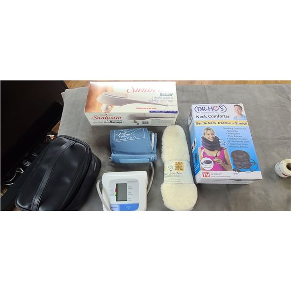 DR HO'S NECK COMFORTER, LIFESOURCE DIGITAL BLOOD PRESSURE MONITOR (WORKS- I NEED TO WORK OUT) SHEEP 