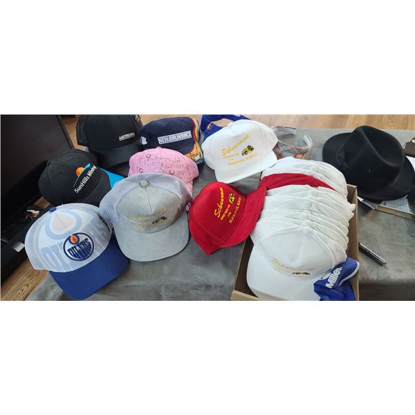 REBOK OIERS CAP AND LARGE LOT OF ASSORTED HATS