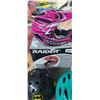 Image 2 : TWO NEW RAIDER YOUTH RUSH MXL AND MX-3 HELMETS AND THREE OTHER HELMETS