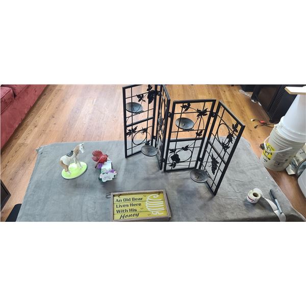 THOMAS KINKADE: OUR LOVE IS FOREVER AND SIGN CANDLE HOLDER