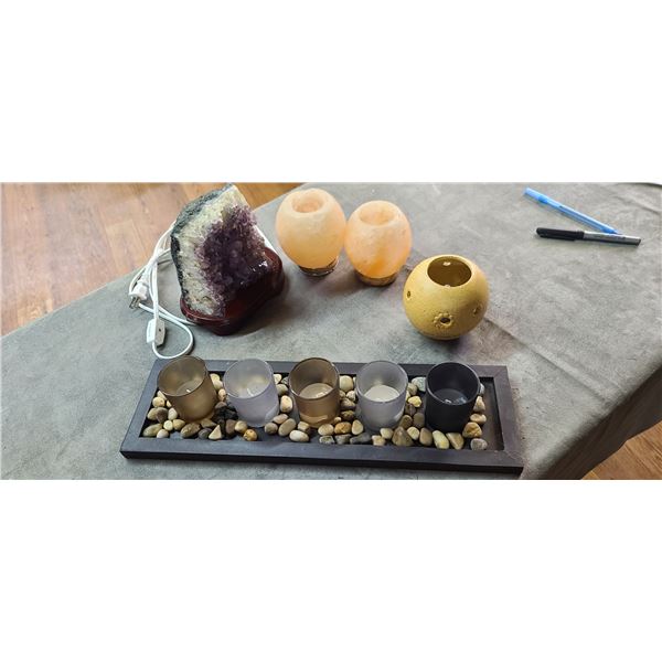 QUARTZ CANDLE HOLDERS AMNETHIST LAMP