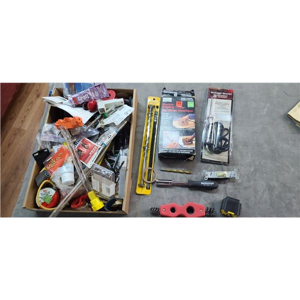 VOLTAGE TESTER , 1/2 ROCK CARBIDE 12" DRILL BIT AND THE REST OF THE ITEMS DRAWER