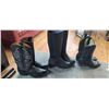 Image 1 : WOMENS 9 1/2 SILVER REBEL COWGIRL BOOTS AND KNEE HIGH BOOTS