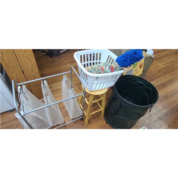 LAUNDRY HAMPERS AND BAR STOOL