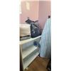Image 1 : HAMILTON BEACH IRON, IRONING BOARD, SHELVING UNIT