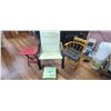 Image 1 : PATIO FURNITURE: TABLE, CHAIRS AND A FOOT STOOL