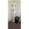 Image 1 : STERILITE STORAGE UNIT WITH MISC HOUSEHOLD ITEMS: LIGHT BULBS, BATTERIES AND SMALL STEP STOOL