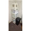 Image 2 : STERILITE STORAGE UNIT WITH MISC HOUSEHOLD ITEMS: LIGHT BULBS, BATTERIES AND SMALL STEP STOOL