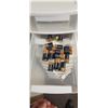 Image 8 : STERILITE STORAGE UNIT WITH MISC HOUSEHOLD ITEMS: LIGHT BULBS, BATTERIES AND SMALL STEP STOOL