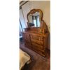 Image 3 : TWO MATCHING SOLID WOOD DOUBLE HIGHBOY DRESSERS ONE WITH JEWELRY DRAWS AND CLOTHING DRAWERS THE OTHE