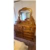 Image 4 : TWO MATCHING SOLID WOOD DOUBLE HIGHBOY DRESSERS ONE WITH JEWELRY DRAWS AND CLOTHING DRAWERS THE OTHE