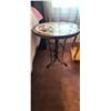 Image 10 : PINE BED SIDE TABLE AND 16" ROUND MOSSAIC TABLE