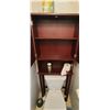 Image 8 : MISC BATHROO ITEMS INCL: TOILET HUTCH, REVLON MAKEUP MIRROR, LAUNDRY HAMPER, MAT, TOWELS