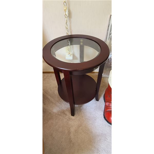 GLASS TOP END TABLE