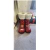 Image 1 : CERAMIC FLOOR SANTA BOOTS AND CHRISTMAS DECORATIONS