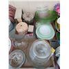Image 1 : THREE FLATS OF ASSORTED GLASSWARE, BOWLS, VASES, AND A COOKIE JAR