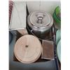 Image 2 : THREE FLATS OF ASSORTED GLASSWARE, BOWLS, VASES, AND A COOKIE JAR