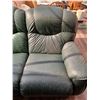 Image 2 : FOREST GREEN LOVE SEAT, LEATHER, RECLINING