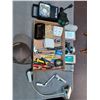 Image 1 : ASSORTED TOOLS, MULTIPLUG, PLUG WITH ON/OFF REMOTE, AND VARIOUS LIGHTS