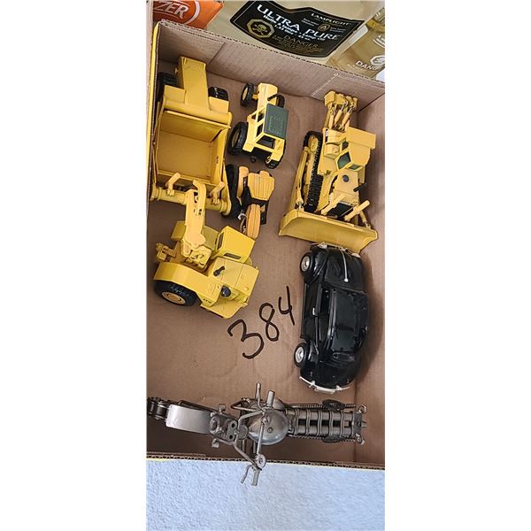 DIE CAST METAL CAT MODELS. ONE MADE IN WST GERMANY, BMW MODEL, AND MTORCYCLE