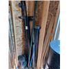 Image 1 : DBL. BED RAILS W/ CASTORS (5PC) + MISC. WOOD TRIMS, ETC.