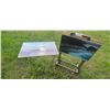 Image 16 : BOX OF MISC. GARDEN SUPPLIES, TV TRAYS, ETC.