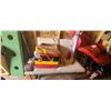 Image 1 : ASSORTED CAMPING GEAR, FLAGS & ROCKING LOVESEAT