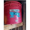 Image 1 : 110KG. - FEED BUCKETS (X3) 2-RED; 1-YLW. & BURLAP