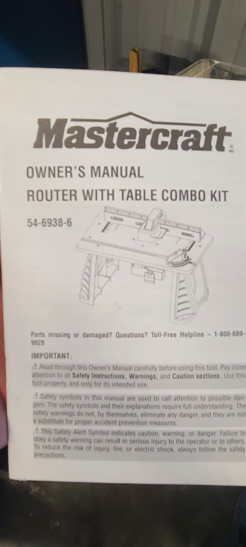 MASTERCRAFT MOUNTED ROUTER TABLE 5469386 COMBO KIT w/ GUIDES