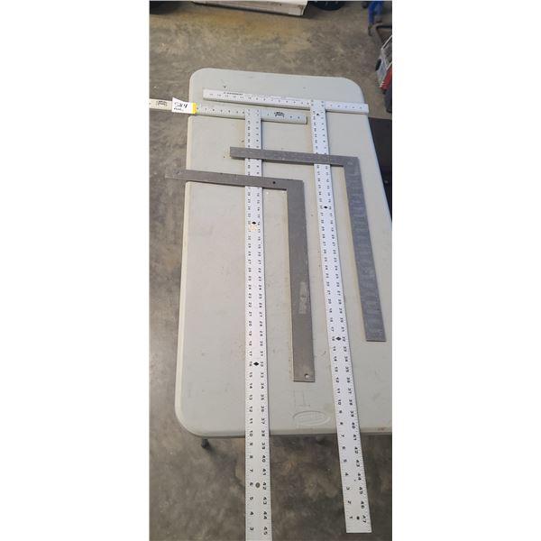 2-  T- SQUARES PLUS 2 -24  STEEL SQUARES & ROLL SCREEN\